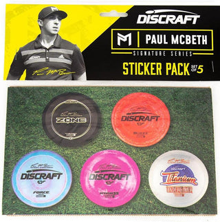 Discraft Disc Golf Paul McBeth Signature Sticker Sheet - 5 2.5" Stickers