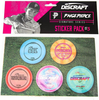 Discraft Disc Golf Paige Pierce Signature Sticker Sheet - 5 2.5" Stickers