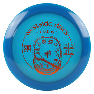 Westside Disc Golf VIP Air Destiny Distance Driver 14/6/-2/3 Blue/Orange 157 grams