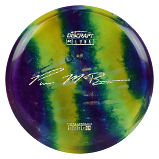 Discraft Disc Golf Paul McBeth Z Line Fly Dye Luna Putter 3/4/0/2 Blue Yellow Lines/Holo Shatter 172g
