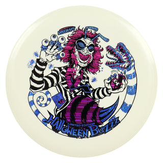 Discraft Disc Golf Halloween 2024 Buzzz Z Glo Triple Foil Midrange Disc 5/4/-1/1 Purple Lines/Blue Shimmer 179g