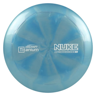 Discraft Disc Golf Titanium Swirl Nuke Distance Driver 13/5/-1/3 Blue Grey/White 164-166g