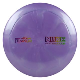 Discraft Disc Golf Titanium Swirl Nuke Distance Driver 13/5/-1/3 Purple/Rainbow 164-166g