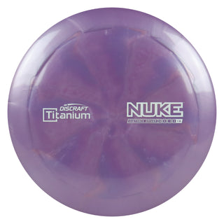 Discraft Disc Golf Titanium Swirl Nuke Distance Driver 13/5/-1/3 Purple/White 167-169g