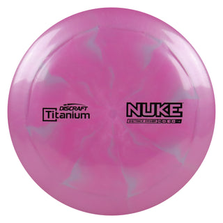 Discraft Disc Golf Titanium Swirl Nuke Distance Driver 13/5/-1/3 Pink Grey/Black 170-172g