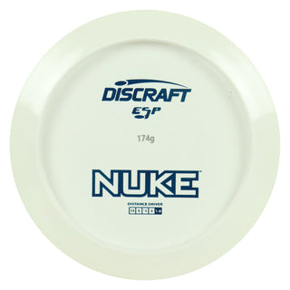 Discraft Disc Golf ESP Nuke Solid White Distance Driver 13/5/-1/3 White/Turquoise 174g