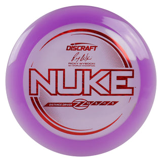 Discraft Disc Golf Ricky Wysocki Signature Series Z Line Nuke Distance Driver 13/5/-1/3 Purple/Red Lines 167-169g