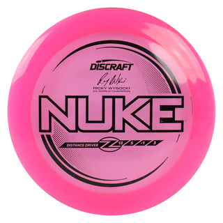 Discraft Disc Golf Ricky Wysocki Signature Series Z Line Nuke Distance Driver 13/5/-1/3 Pink/Black 167-169g