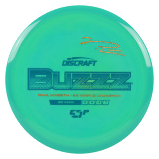 Discraft Disc Golf Paul McBeth Signature ESP Buzzz Midrange 5/4/-1/1 Green/Blue Gold Shimmer 164-166g