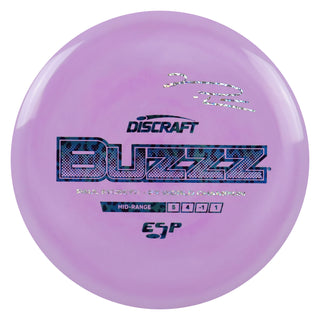 Discraft Disc Golf Paul McBeth Signature ESP Buzzz Midrange 5/4/-1/1 Purple/Blue Leopard/Holo Shapes 177-180g