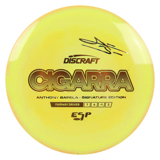 Discraft Disc Golf Anthony Barela Signature ESP Cigarra Fairway Driver 7/6/-1/2 Yellow/Gold/Wonder 167-169g