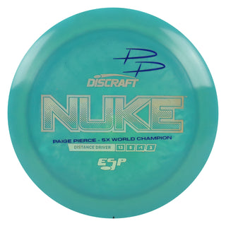 Discraft Disc Golf Paige Pierce Signature ESP Nuke Driver 13/5/-1/3 Green/Gold Holo/Blue 167-169g