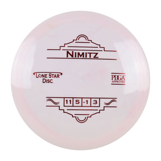 Lone Star Disc Golf Bravo Nimitz Distance Driver 11/5/-1/3 Light Pink/Red 173 grams