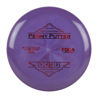 Lone Star Disc Golf Bravo Penny Putter 3/4/0/2 Purple/Red 173 grams