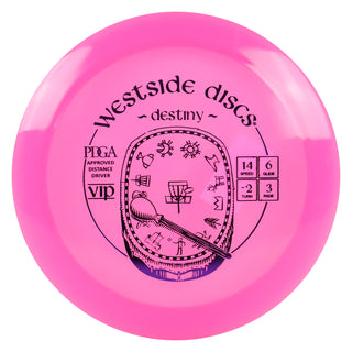 Westside Disc Golf VIP Destiny Distance Driver 14/6/-2/3 Pink/Purple 173 grams