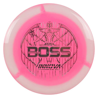 Innova Disc Golf Halo Star Boss Distance Driver 13/5/-1/3 White Pink/Silver 147 grams