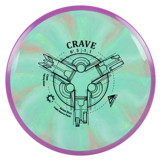 Axiom Disc Golf Cosmic Neutron Crave Fairway Driver 6.5/5/-1/1 Green Peach/Purple 163 grams