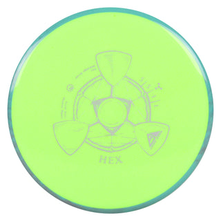 Axiom Disc Golf Neutron Hex Midrange 5/5/-1/1 Neon Green/Slate Blue Blend 170 grams