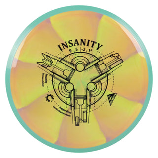 Axiom Disc Golf Cosmic Neutron Insanity Distance Driver 9/5/-2/1.5 Yellow Orange/Teal 172 grams