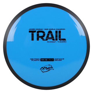 MVP Disc Golf James Conrad Neutron Trail Distance Driver 10/5/-1/1 Blue 173 grams