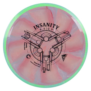 Axiom Disc Golf Cosmic Neutron Insanity Distance Driver 9/5/-2/1.5 Slate Blue Red/Green Blue 171 grams