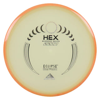Axiom Disc Golf Eclipse Hex Midrange 5/5/-1/1 Glow/Peach 176 grams