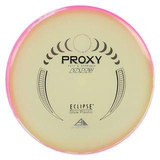 Axiom Disc Golf Eclipse Proxy Putter 3/3/-1/0.5 Glow/Pink White 174 grams