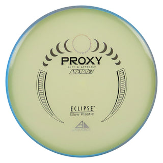Axiom Disc Golf Eclipse Proxy Putter 3/3/-1/0.5 Glow/Blue Grey 172 grams