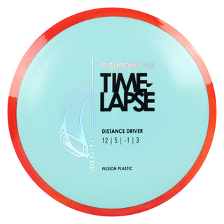 Axiom Disc Golf Simon Lizotte Line Fission Time Lapse Driver 12/5/-1/3 Light Blue/Red Orange 157 grams