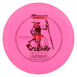 Gateway Disc Golf SureGrip Ultra Lightweight Wizard Putter 2/3/0/2 Pink/Red 139 grams