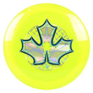 Climo Disc Golf Victory Line Skyway Iron Leaf Distance Driver 11/5/-1/3 Yellow/Blue Gold Holo 175 grams