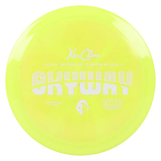 Climo Disc Golf Signature Line Skyway Distance Driver 11/5/-1/3 Yellow/White 174 grams