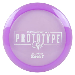 Climo Disc Golf Victory Line Prototype Osprey Distance Driver 10/6/-3/1 Purple/White 175 grams