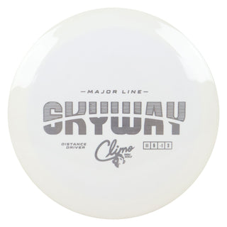 Climo Disc Golf Major Line Skyway Distance Driver 11/5/-1/3 White/Silver 160 grams
