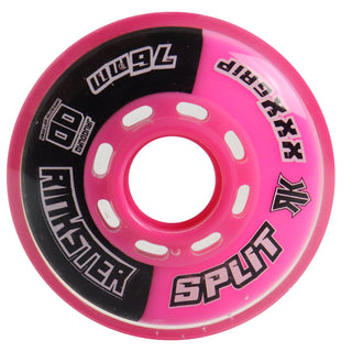 Rink Rat Roller Hockey Wheels Rinkster Split 76mm XXX Grip Black/Pink 8-Pack