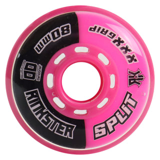 Rink Rat Roller Hockey Wheels Rinkster Split 80mm XXX Grip Black/Pink 8-Pack