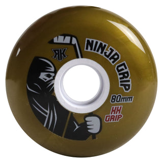 Rink Rat Roller Hockey Wheels Rinkster Ninja Grip 80mm XX Grip Gold 8-Pack