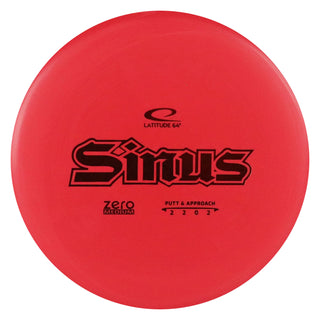 Latitude 64 Disc Golf Zero Medium Sinus Putter 2/2/0/2 Red/Red 174 grams