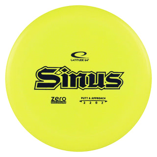 Latitude 64 Disc Golf Zero Medium Sinus Putter 2/2/0/2 Yellow/Blue 173 grams