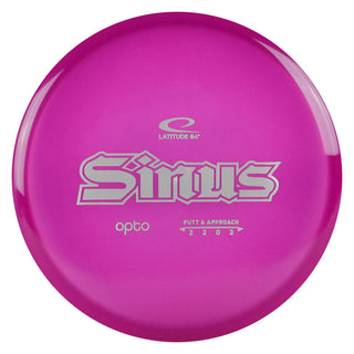 Latitude 64 Disc Golf Opto Sinus Putter 2/2/0/2 Purple/Silver 176 grams