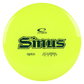 Latitude 64 Disc Golf Opto Sinus Putter 2/2/0/2 Yellow/Turquoise 174 grams