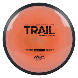 MVP Disc Golf James Conrad Neutron Trail Distance Driver 10/5/-1/1 Burnt Orange Blend 168 grams