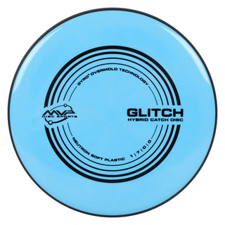 MVP Disc Golf Neutron Glitch Soft Putter Hybrid Catch 1/7/0/0 Light Blue 149 grams
