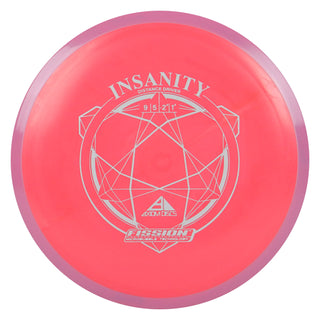 Axiom Disc Golf Fission Insanity Distance Driver 9/5/-2/1.5 Red/Blush 173 grams