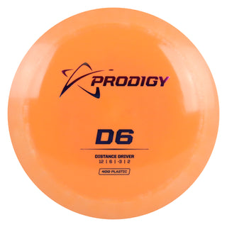 Prodigy Disc Golf 400 D6 Distance Driver 12/6/-3/2 Orange/Purple Metallic/Black 166 grams