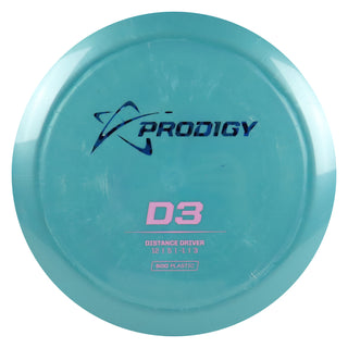 Prodigy Disc Golf 500 D3 Distance Driver 12/5/-1/3 Light Blue/Blue Leopard/Pink 173 grams