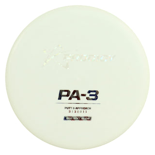 Prodigy Disc Golf 300 Soft Glow PA-3 Putt and Approach 3/3/0/1 White/Ghost Shatter/USA 173 grams
