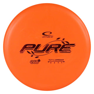 Latitude 64 Disc Golf Eco Pure Putter 3/3/-1/1 Orange/Red 173 grams