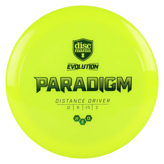 Discmania Disc Golf Evolution Neo Paradigm Distance Driver 12/6/-1.5/2 Yellow/Green 169 grams-