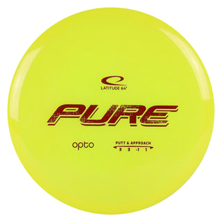 Latitude 64 Disc Golf Opto Pure Putter 3/3/-1/1 Yellow/Red 175 grams